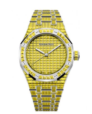 (image for) Replica Audemars Piguet Royal Oak Self-Winding 37 Yellow Chrysoberyl Watch 15554BC.RY.1274BC.01