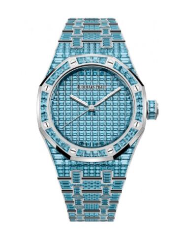 (image for) Replica Audemars Piguet Royal Oak Self-Winding 37 Blue Topaz Watch 15554BC.TO.1274BC.01