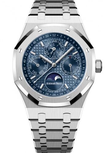 (image for) Replica Audemars Piguet Royal Oak Perpetual Calendar 41 Stainless Steel Blue Watch 26574ST.OO.1220ST.03