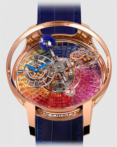 Replica Jacob and Co Astronomia Tourbillon Rainbow Sapphires Watch AT100.40.AC.UR.A (image for) Replica Jacob and Co Astronomia Tourbillon Rainbow Sapphires Watch AT100.40.AC.UR.A