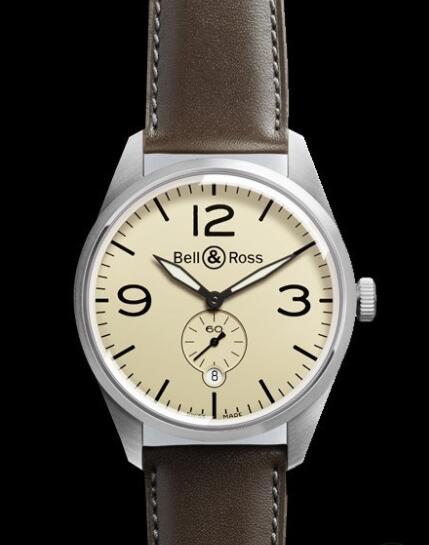 (image for) Bell & Ross VINTAGE Watch Replica BR 123 Original BRV123-BEI-ST/SCA Steel - Beige Dial